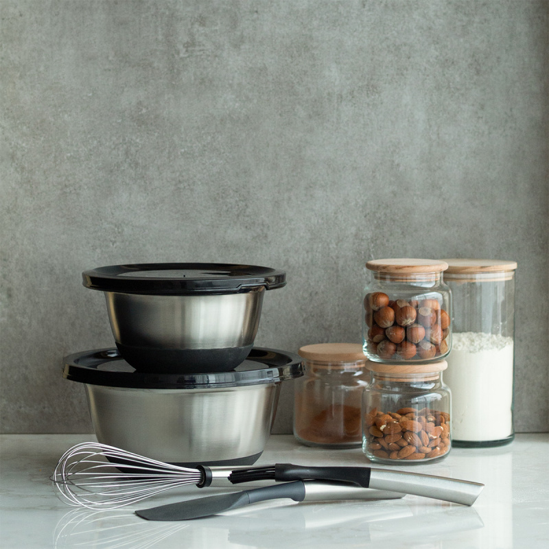 Mixing bowl set with lid 4 pcs – Basic Kitchen