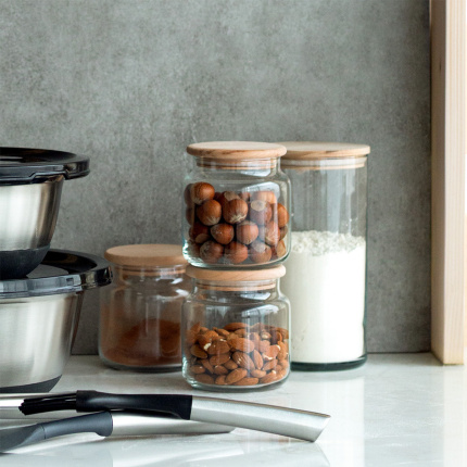 Glass container with lid 0,6 l | Basic Kitchen Lunasol