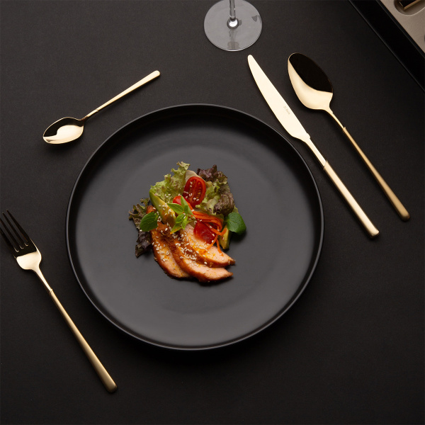 16-Piece Cutlery Set – Kyoto PVD Champagne sandblasted