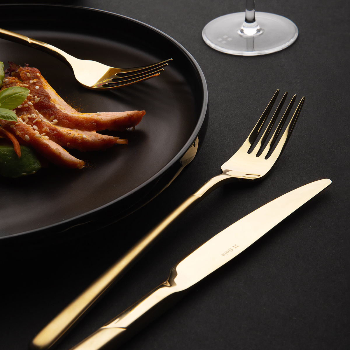 Set di posate 16 pezzi – Kyoto PVD Champagne sabbiato