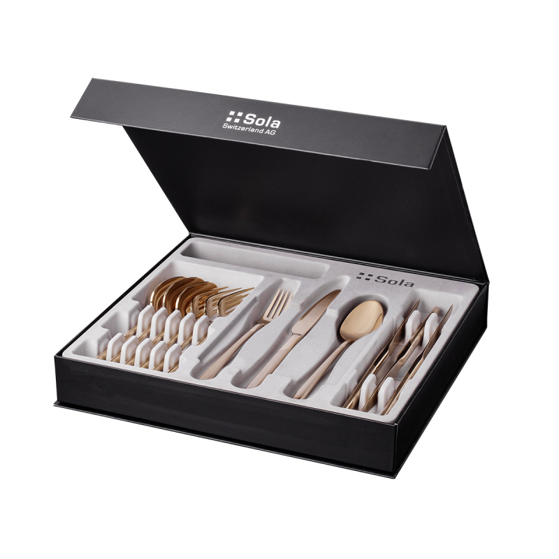 Set di posate 16 pezzi – Kyoto PVD Champagne sabbiato