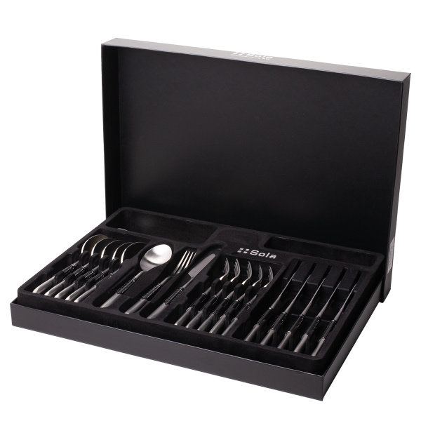 Set posate 24 pezzi | Gaya Exeter Black Sleeve