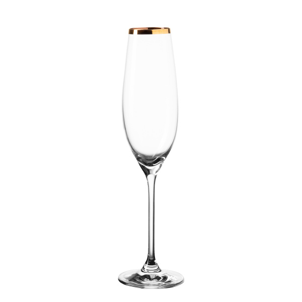 Champagne glass with gold rim 210 ml - Premium Glas Crystal