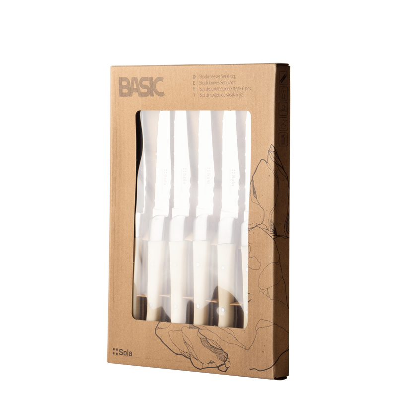 Steak knife set 6 pcs white | Basic Country II