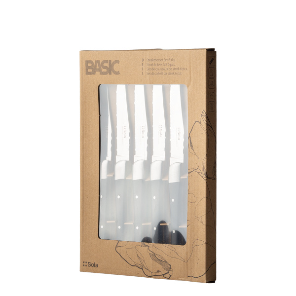 Set 6 coltelli da bistecca nero | Basic Country II