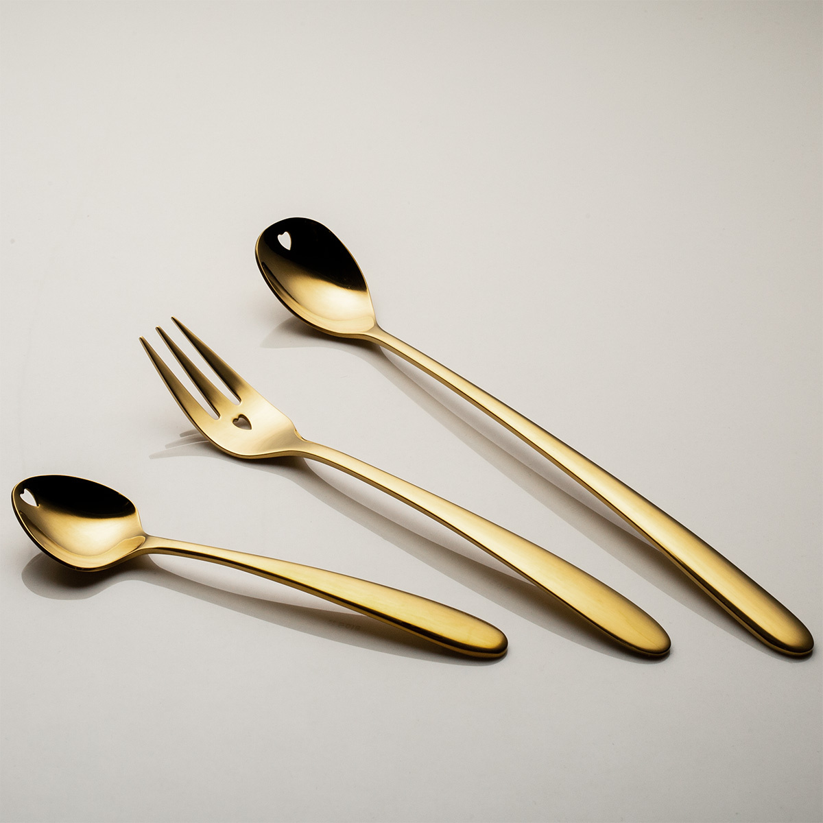 Set regalo con cuore 6 pezzi oro | Love Cutlery