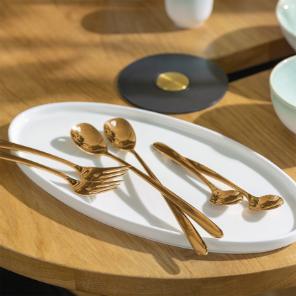 Set regalo con cuore 6 pz oro rosa — Love Cutlery