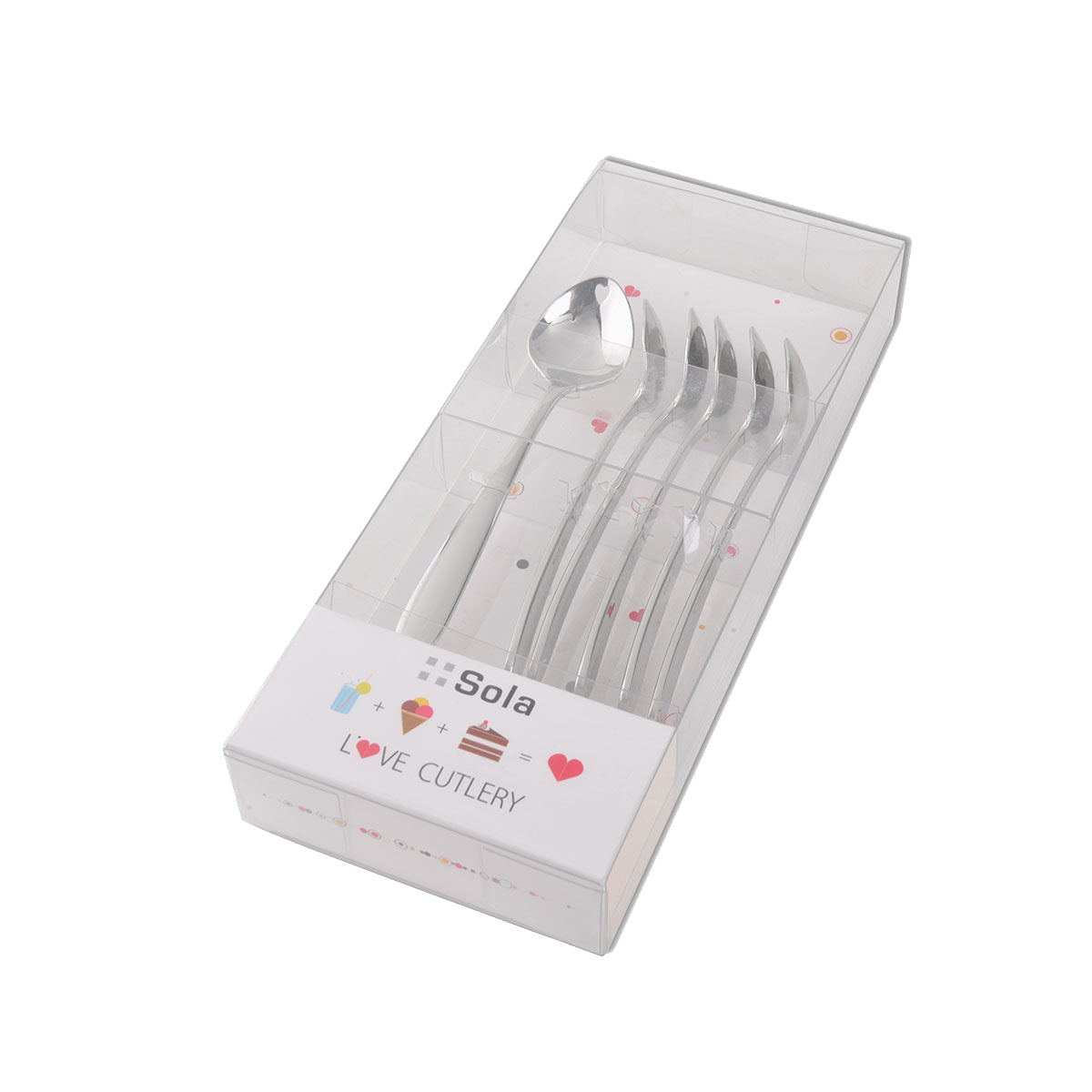 Eislöffel mit Herz 6-tlg. Set - Love Cutlery