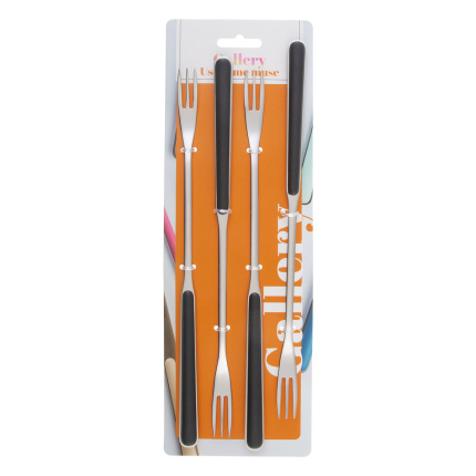 Cheese fondue forks 4 pcs black | Gallery Sola