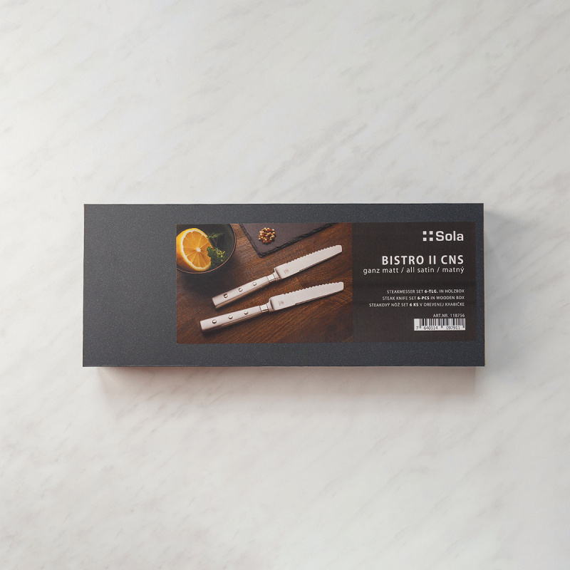 Couteaux à steak dans un support en bois 6 pcs – Bistro