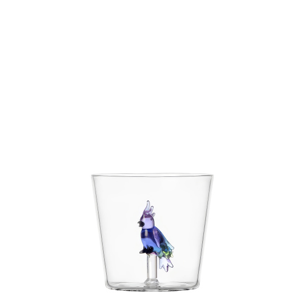 Glass with blue cockatoo | Ichendorf