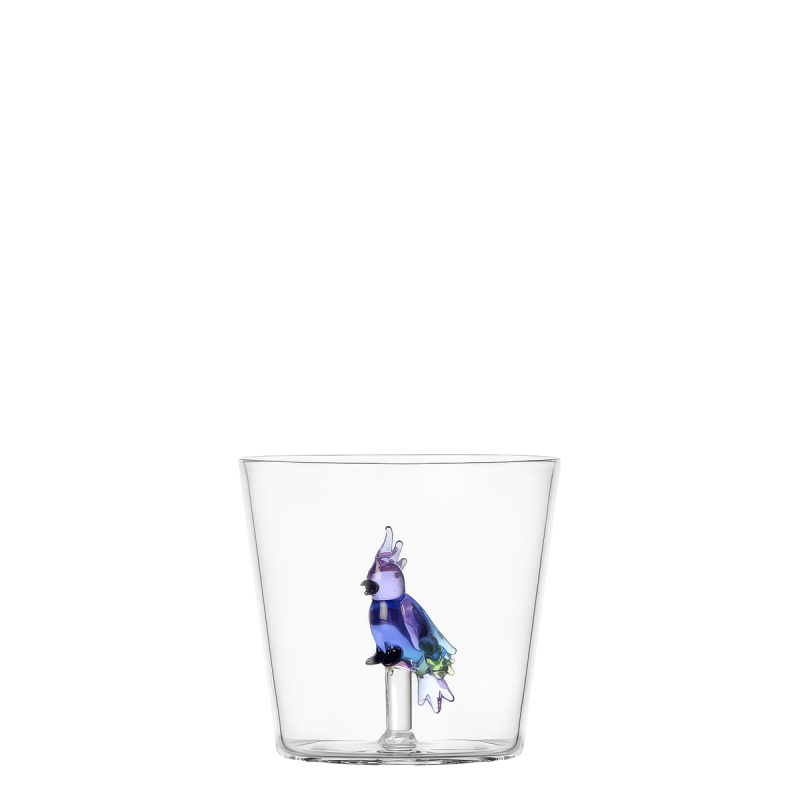 Glass with blue cockatoo | Ichendorf