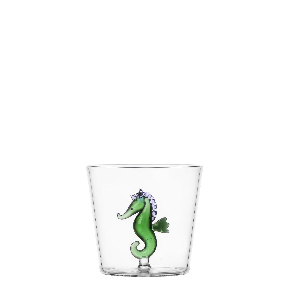 Glass with green seahorse | Ichendorf