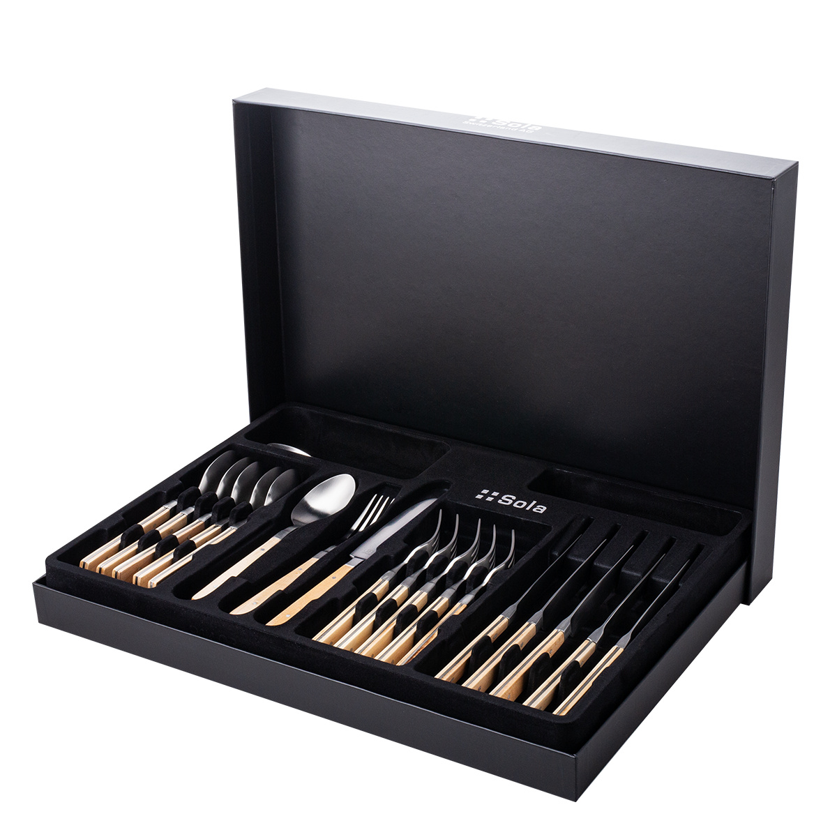 Cutlery set 24 pcs – Image Maple Wood