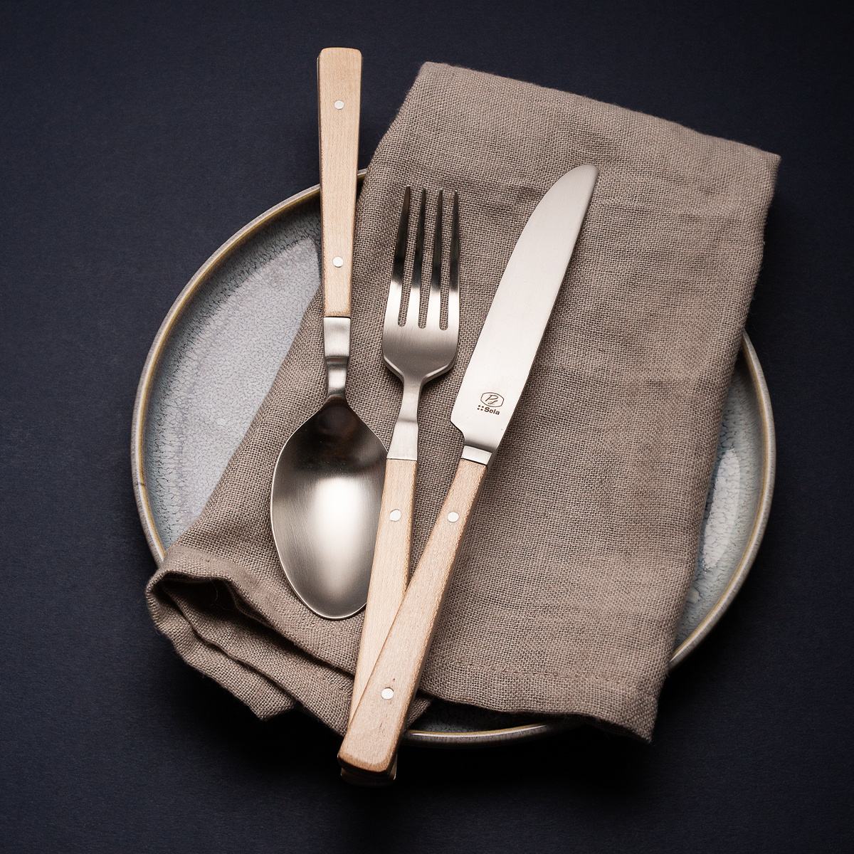 Cutlery set 24 pcs – Image Maple Wood