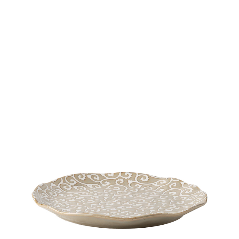 Assiette plate Wavy 25 cm | Levante Pearl
