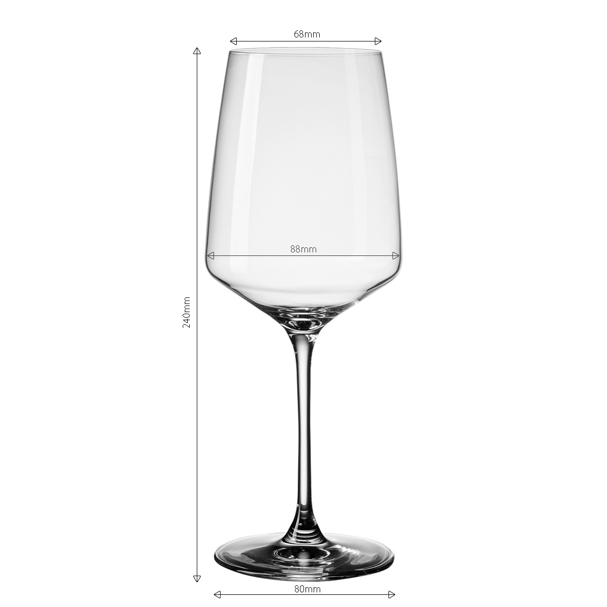 Rotweingläser 520 ml 4er-Set - Century Glas Lunasol