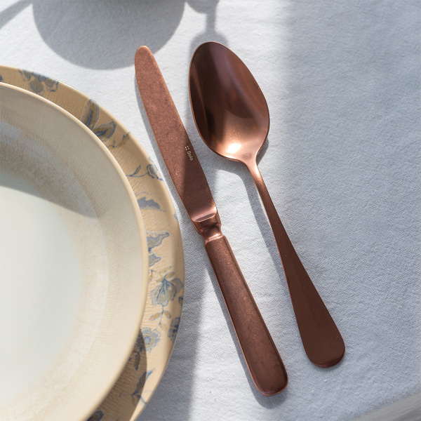 Besteckset 24-tlg. VH Dessert - Baguette Vintage PVD Kupfer Stone Wash