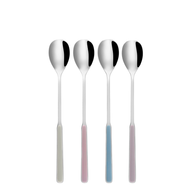 Set of 4 latte/limonade spoons - Gallery pastel mix