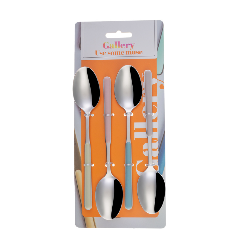 Muesli spoons/dessert spoon set of 4 - Gallery Pastel mix