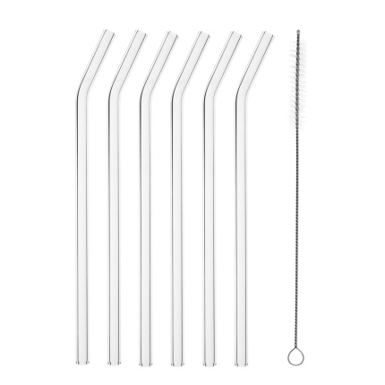 Bent drinking straw set of 6