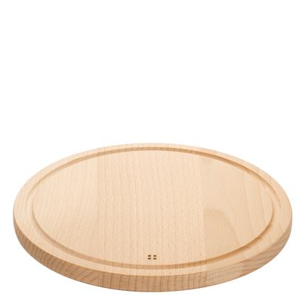 Round wooden cutting board with groove 28 cm - Basic