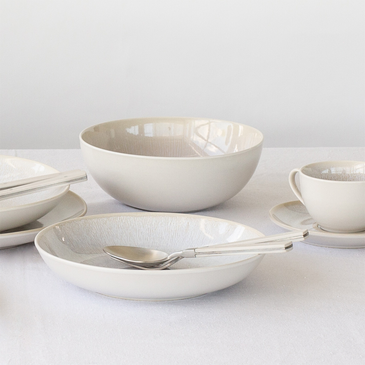Tiefer Teller, rund, Coupe, 23 cm, 4-teiliges Set, Elements North