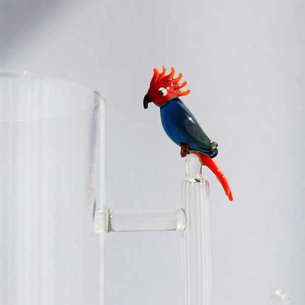 Caraffa con cacatua rosso-blu | Ichendorf