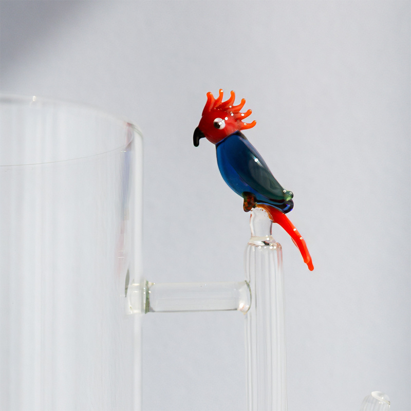 Caraffa con cacatua rosso-blu | Ichendorf