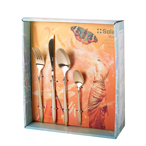 Cutlery set 16 pcs Vivo champagne | Sola