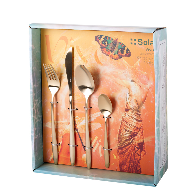 Cutlery set 16 pcs Vivo champagne | Sola