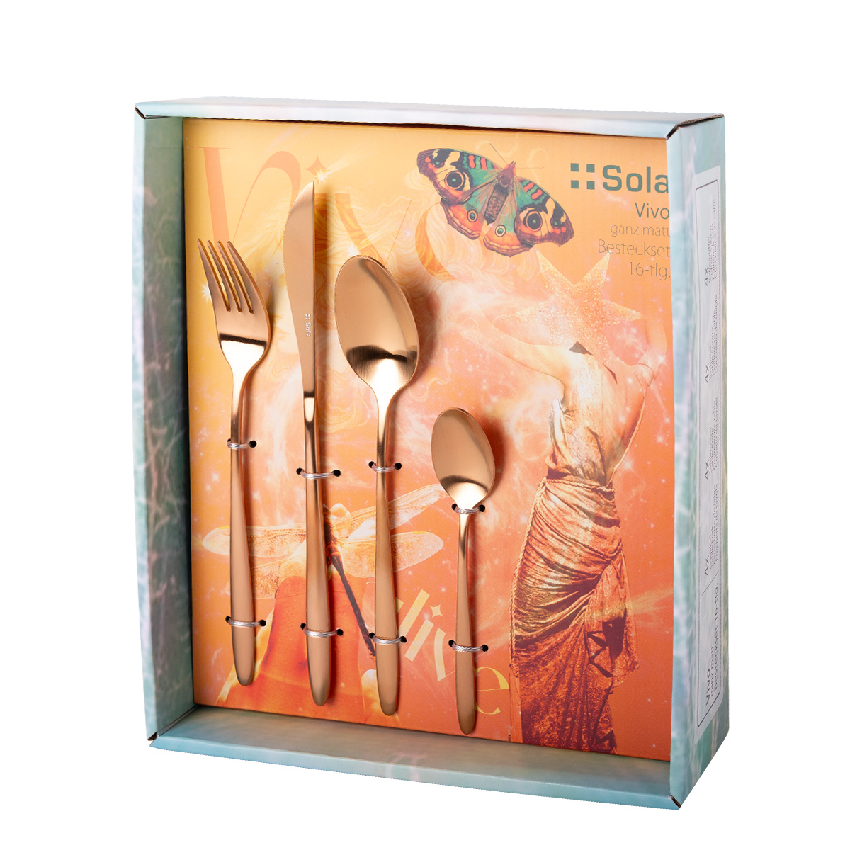 Set posate 16 pezzi Vivo rose gold | Sola