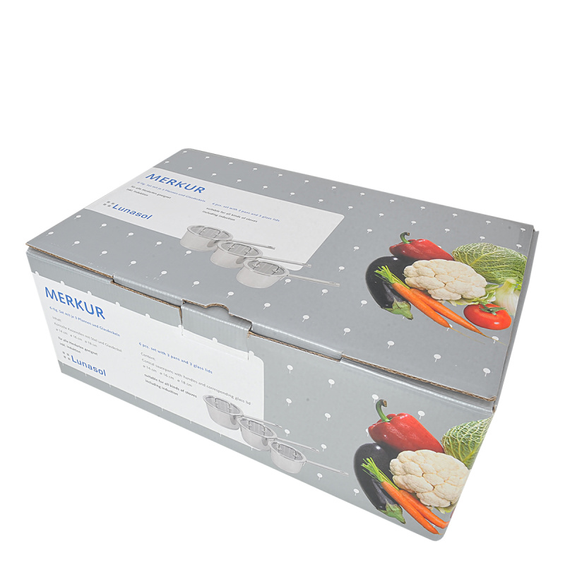 Saucepan set 3 pcs with lids - Merkur Master Chef Lunasol