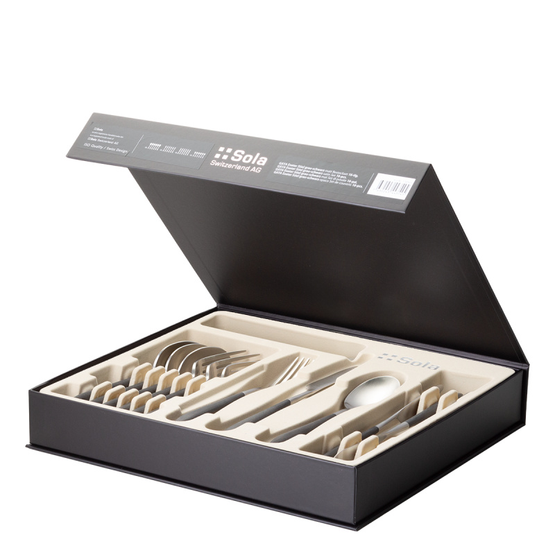Besteckset 16-tlg. – GAYA Exeter Stiel grau-schwarz matt