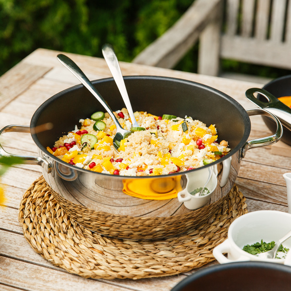 Wok Merkur mit Glasdeckel 9,6 l Master Chef Lunasol