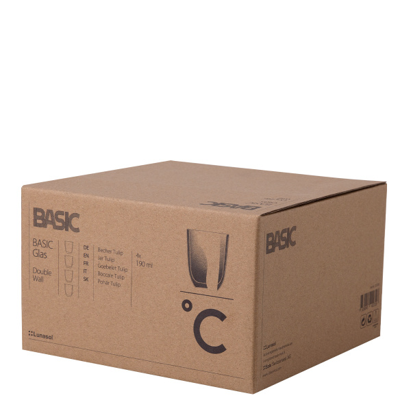Bicchiere BASIC Glas Double Wall 190 ml - set da 4