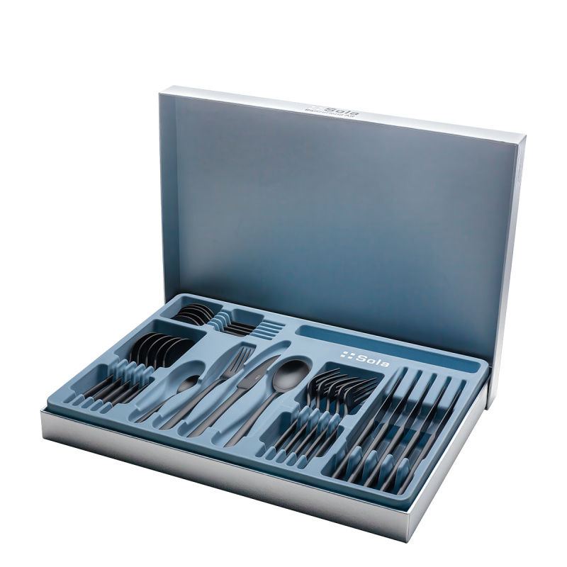 Set posate 30 pezzi Living nero | Sola Premium