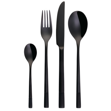 Cutlery Set 5 pcs – Luxus PVD black with satin handle