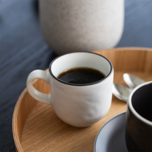 Coffee cup 240 ml — Elements Yin & Yang white