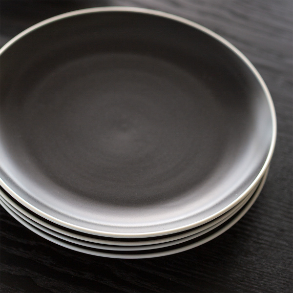 Flat plate 22 cm — Elements Yin & Yang black