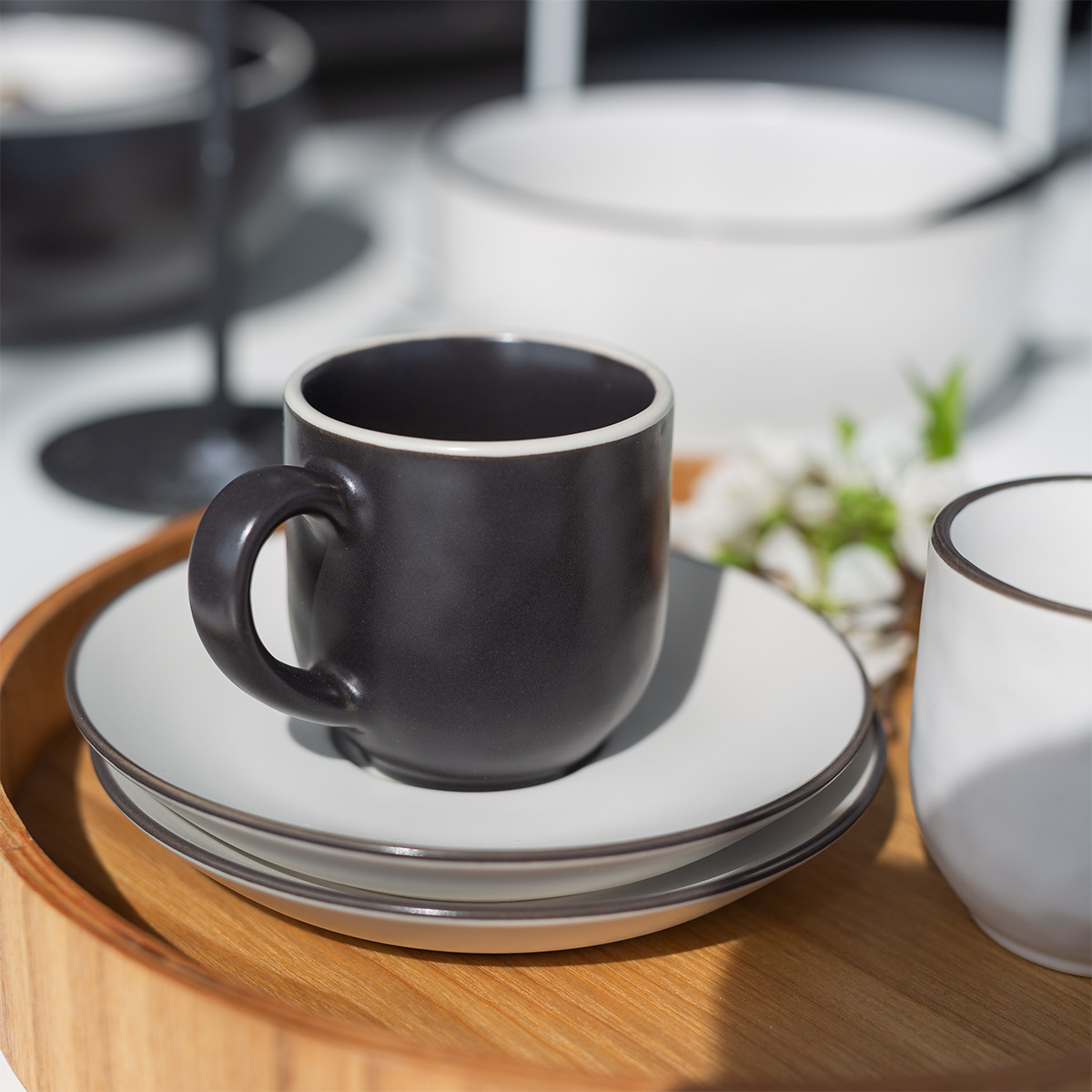 Coffee cup 240 ml — Elements Yin & Yang black