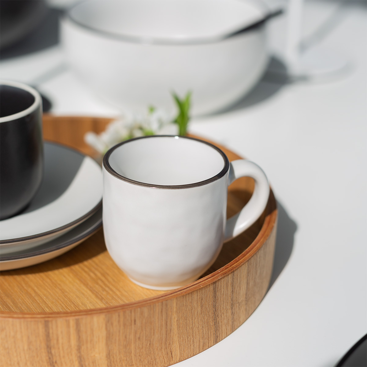 Coffee cup 240 ml — Elements Yin & Yang white