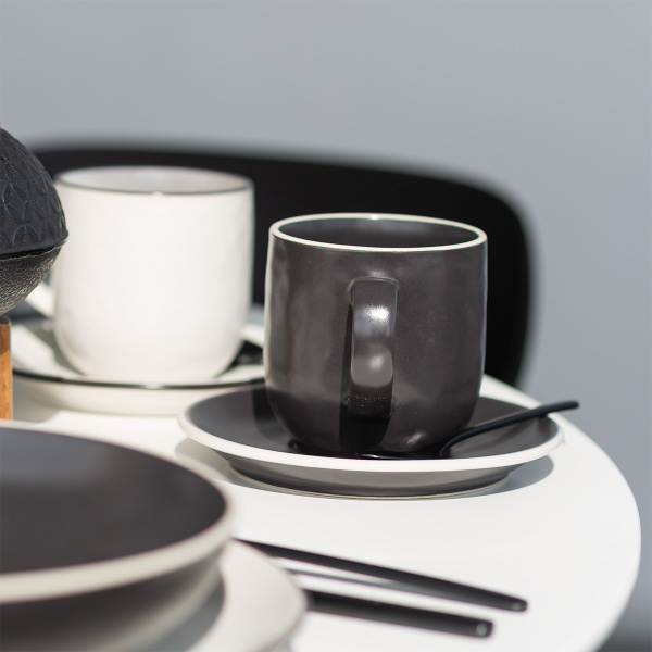 Piattino da caffè 14,2 cm — Elements Yin & Yang black