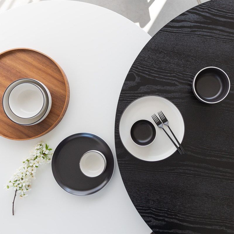 Flat plate 22 cm — Elements Yin & Yang black