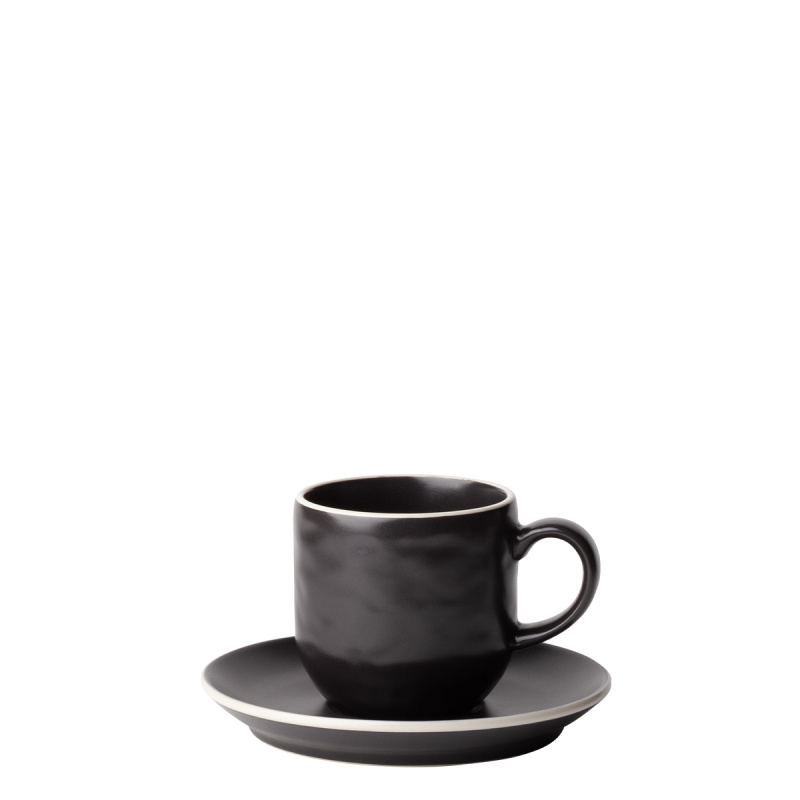 Piattino da caffè 14,2 cm — Elements Yin & Yang black