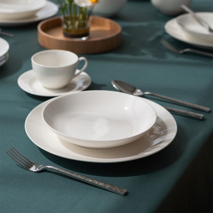 Plate set 12 pcs Flow white | Lunasol