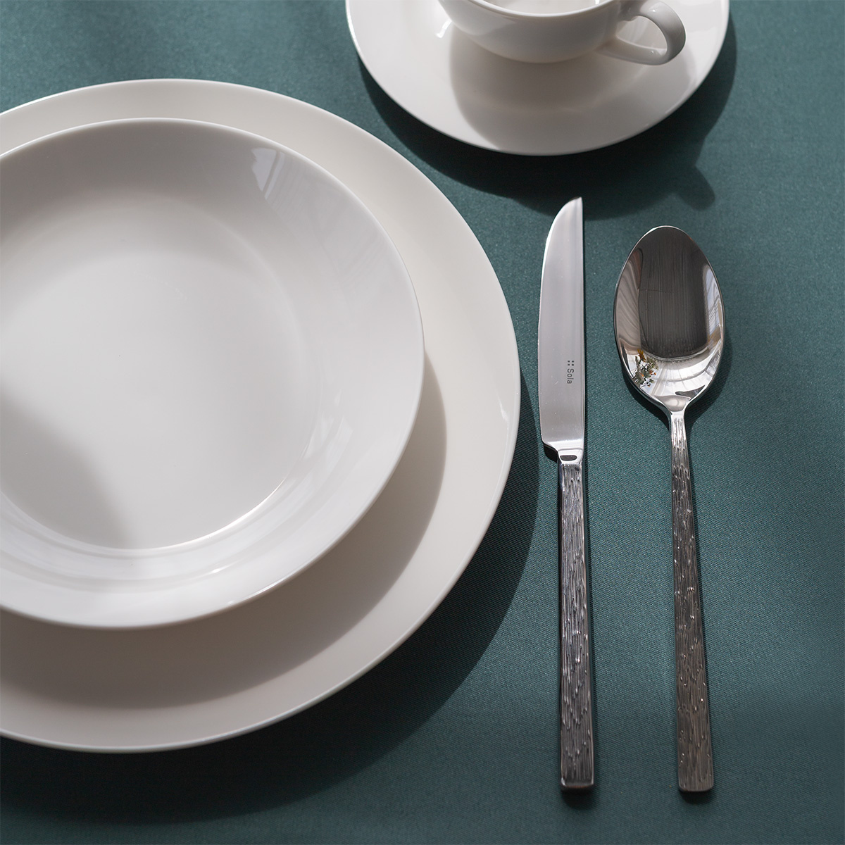 Set piatti 12 pezzi Flow bianco | Lunasol