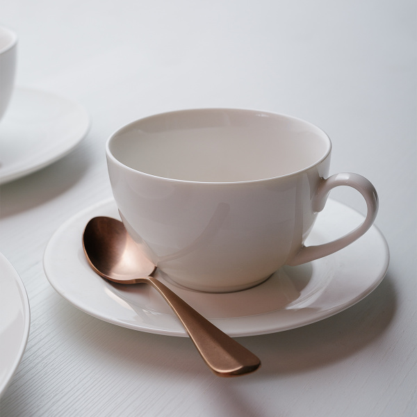 Porcelain set 28 pcs Flow white | Lunasol