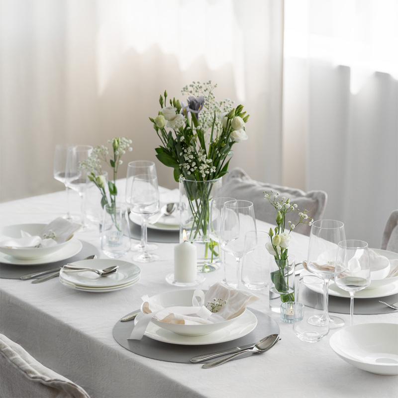 Geschirr-Starterset 60-tlg. | Premium Platinum silver