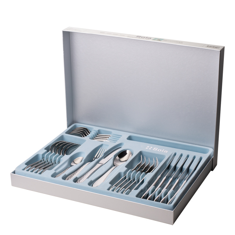 Starter tableware set 60 pcs | Premium Platinum silver